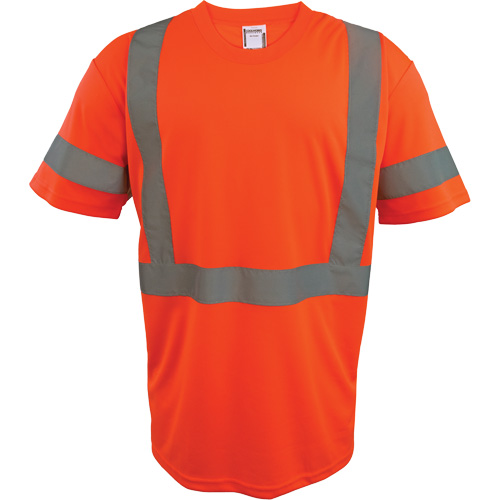 Short Sleeve Safety T-Shirt, Polyester, 2X-Large, High Visibility Orange Distribution Élite MP