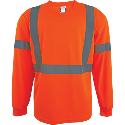 Long Sleeve Safety Shirt, Polyester, 2X-Large, High Visibility Orange Distribution Élite MP