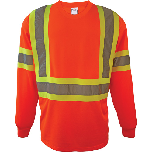 Chemise de s&eacute;curit&eacute; &agrave; manches longues, Polyester, 2T-Grand, Orange haute visibilit&eacute; Distribution Élite MP