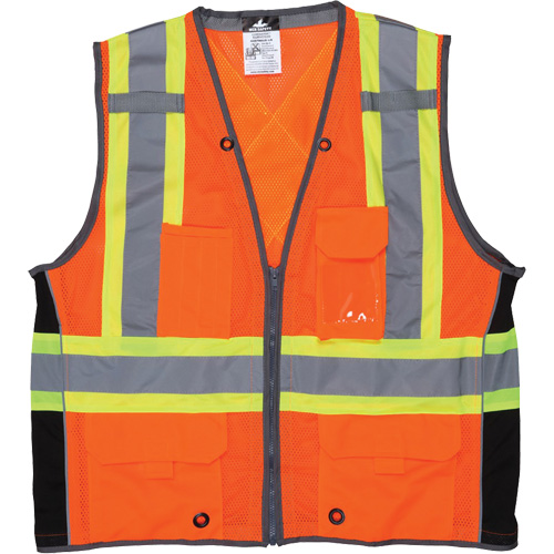 Surveyor Safety Vest, High Visibility Orange, Large, Polyester Distribution Élite MP