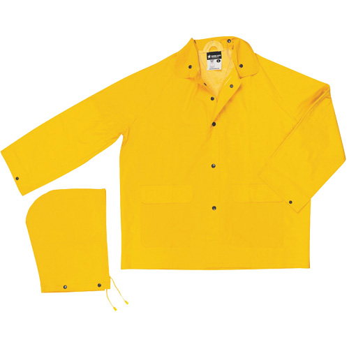 Classic Series Rain Jacket with Detachable Hood, Polyester/PVC, 6X-Large, Yellow Distribution Élite MP