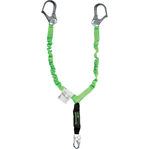 Miller&reg; StretchStop&reg; Shock-Absorbing Lanyard, 6', Scaffold Hook Center, Locking Snap Hook Leg Ends, Polyester Distribution Élite MP