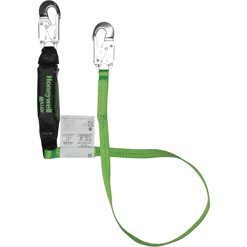Miller&reg; HP Shock-Absorbing Lanyard, 6', Locking Snap Hook Center, Locking Snap Hook Leg Ends, Polyester Distribution Élite MP