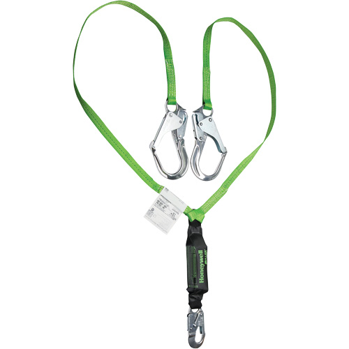 Miller&reg; HP Shock-Absorbing Lanyard, 6', Locking Rebar Hook Center, Locking Snap Hook Leg Ends, Polyester Distribution Élite MP