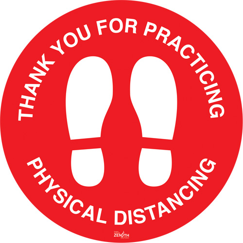 "Physical Distancing" Floor Sign, Adhesive, English with Pictogram Distribution Élite MP