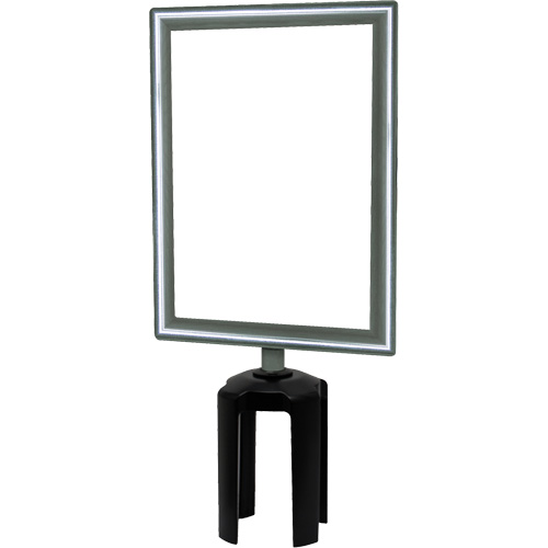 Porte-enseigne vertical robuste avec adaptateur pour poteaux Tensabarrier, Chrome poli Distribution Élite MP