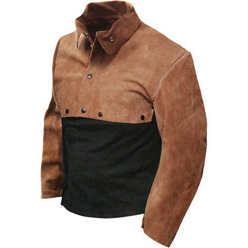 Plastron &agrave; manches en cuir de qualit&eacute; standard, 2T-Grand, Brun Distribution Élite MP