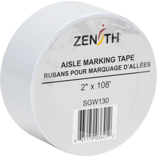 Ruban pour marquage d'all&eacute;es, 2" x 108', PVC, Blanc Distribution Élite MP