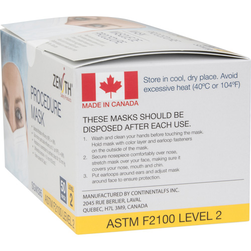 Masques d'intervention jetables, ASTM F2100 Niveau 2, Classe 1 Distribution Élite MP