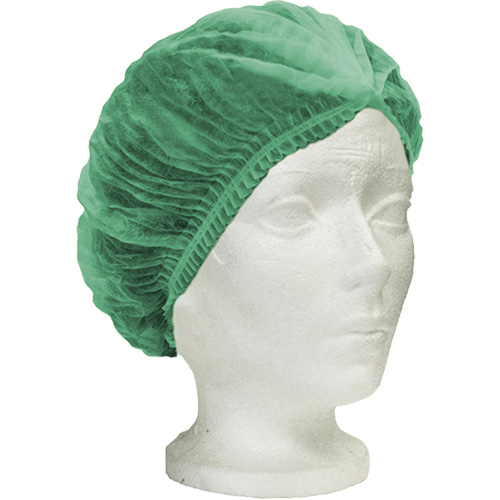 Ronco Care Pleated Bouffant Cap, Polypropylene, 21", Green Distribution Élite MP