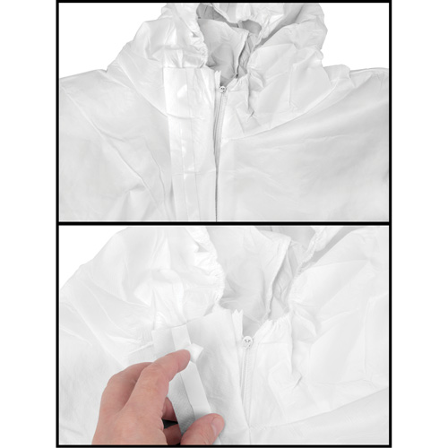 Combinaisons &agrave; capuchon de premi&egrave;re qualit&eacute;, Moyen, Blanc, Microporeux Distribution Élite MP