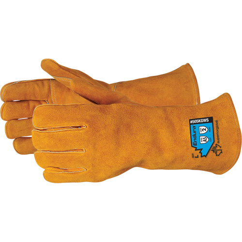 Gants de soudure de luxe r&eacute;sistants aux coupures Endura, Cuir de vache refendu, Taille Petit Distribution Élite MP