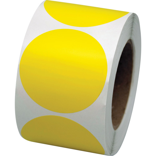 Pastilles de marquage color&eacute;es, Cercle, 3" lo x 3" la, Jaune, Vinyle Distribution Élite MP