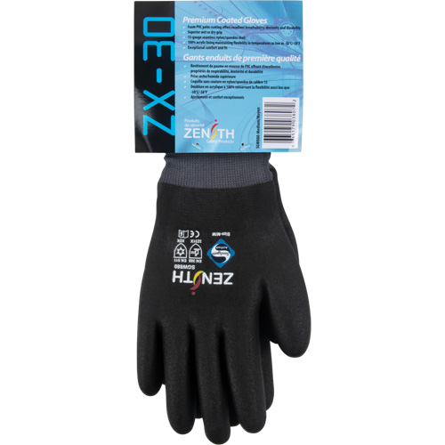 Gants enduits ZX-30° de premi&egrave;re qualit&eacute;, Moyen, R&ecirc;vetement Mousse de PVC, Calibre 15, Enveloppe en Nylon Distribution Élite MP