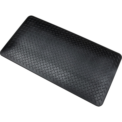 Tapis antifatigue, Losange, 1-2/3' x 3-1/4' x 3/4", Noir, Polyur&eacute;thane Distribution Élite MP