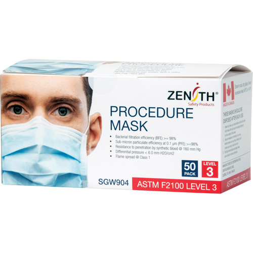 Masques d'intervention jetables, ASTM F2100 Niveau 3, Classe 1 Distribution Élite MP