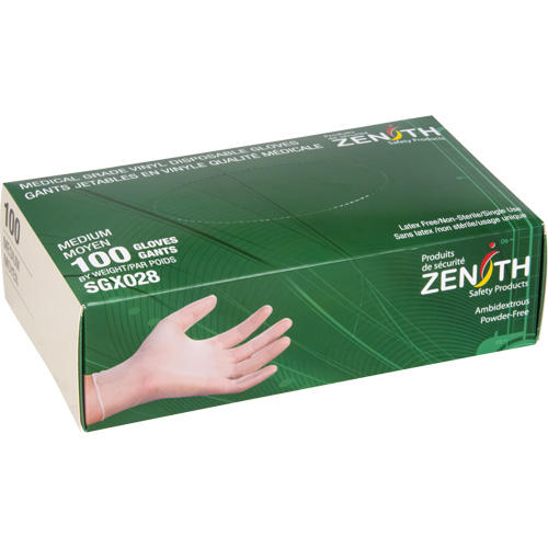 Gants jetables, Grand, Vinyle, 4,5 mils, Sans poudre, Transparent, Classe 2 Distribution Élite MP