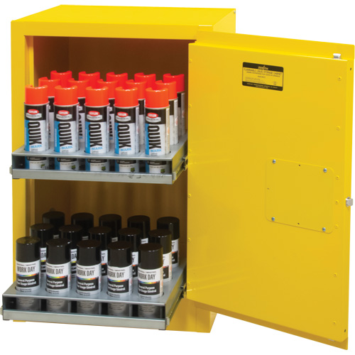 Flammable Aerosol Storage Cabinet, 12 gal., 1 Door, 23" W x 35" H x 18" D Distribution Élite MP