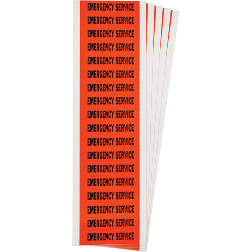 "Emergency Service" Conduit & Voltage Labels, 1/2" x 2-1/4", Cloth/Vinyl, English Distribution Élite MP