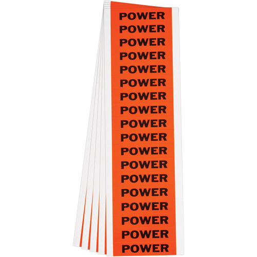 "Power" Conduit & Voltage Labels, 1/2" x 2-1/4", Cloth/Vinyl, English Distribution Élite MP