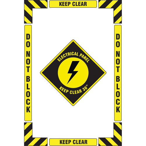 "Electrical Panel" Floor Marking Kit, Adhesive, English with Pictogram Distribution Élite MP