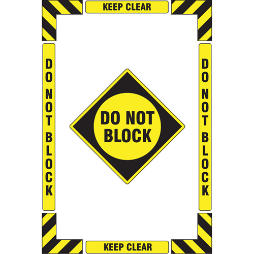 Trousse de marquage du sol ?Keep Clear Do Not Block? (se tenir &agrave; l&eacute;cart - ne pas encombrer), Adh&eacute;sif, Anglais avec pictogramme Distribution Élite MP