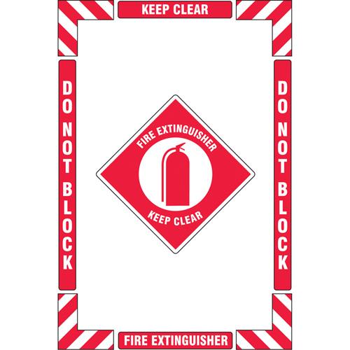 Trousse de marquage du sol ?Fire Extinguisher? (extincteur), Adh&eacute;sif, Anglais avec pictogramme Distribution Élite MP