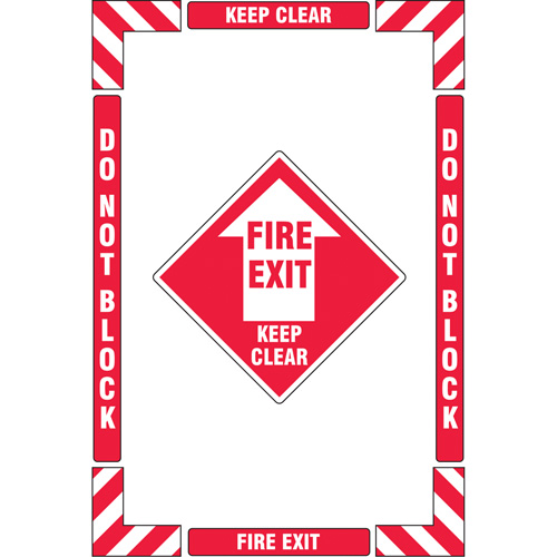 "Fire Exit" Floor Marking Kit, Adhesive, English with Pictogram Distribution Élite MP