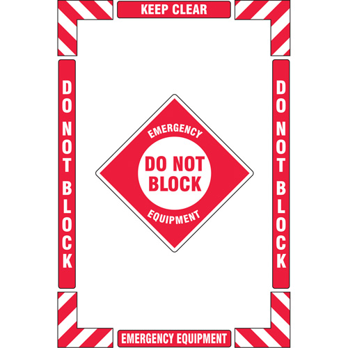 "Emergency Equipment" Floor Marking Kit, Adhesive, English with Pictogram Distribution Élite MP