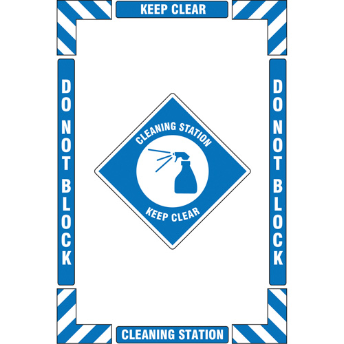 Trousse de marquage du sol ?Cleaning Station? (poste de nettoyage), Adh&eacute;sif, Anglais avec pictogramme Distribution Élite MP