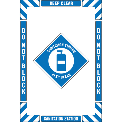 "Sanitation Station" Floor Marking Kit, Adhesive, English with Pictogram Distribution Élite MP