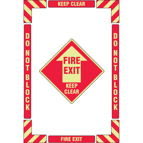 Trousse de marquage du sol ?Fire Exit? (sortie de secours), Adh&eacute;sif, Anglais avec pictogramme Distribution Élite MP