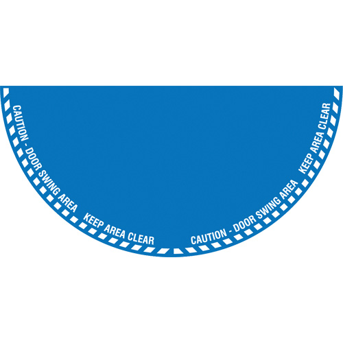 Signalisation au sol ?Caution? (attention) pour porte battante en demi-cercle, Adh&eacute;sif, Anglais avec pictogramme Distribution Élite MP