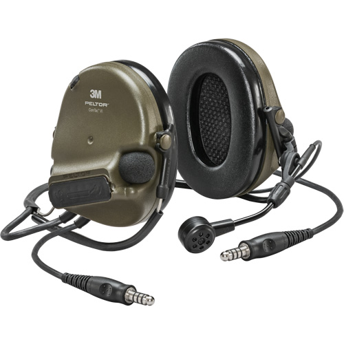 Casque VI NIB avec deux fils de sortie Peltor ComTac, Style Cordon cervical, 22 dB Distribution Élite MP