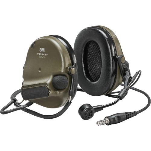 Casque VI NIB avec fils de sortie unique Peltor ComTac, Style Cordon cervical, 22 dB Distribution Élite MP