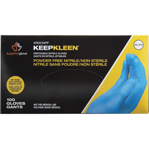 Gants jetables KeepKleen, Petit, Nitrile, 2,8 mil, Sans poudre, Bleu Distribution Élite MP