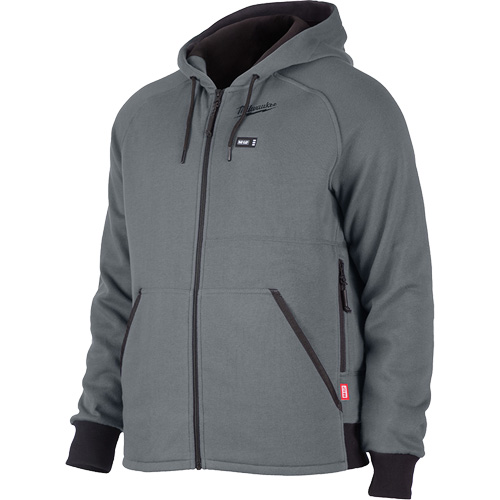 Chandail &agrave; capuchon chauffant M12 complet, Hommes, 2T-Grand, Gris, Polyester Distribution Élite MP