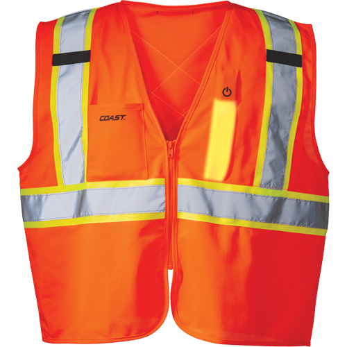 SV350 X-Back Safety Vest with Light, High Visibility Orange, Small, Polyester Distribution Élite MP