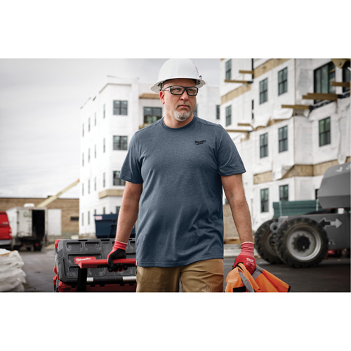 Hybrid Work Tee Shirt, Men's, Small, Blue Distribution Élite MP