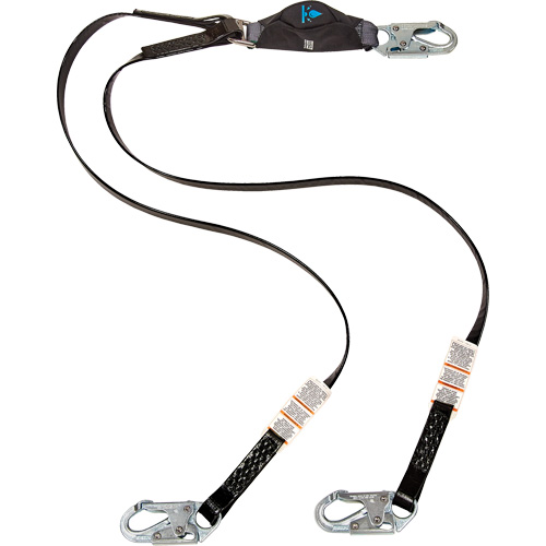 Anti-Corrosion Energy Absorbing Lanyard, 6', Snap Hook Center, Snap Hook Leg Ends, Polyester Distribution Élite MP