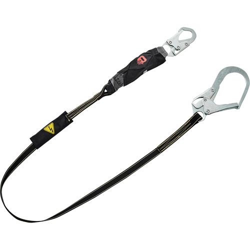 Longe &agrave; amortisseur de choc pour soudage V-Series, 6', Point d'ancrage &agrave; Crochet mousqueton, Crochet mousqueton aux jambes, Kevlar/Nomex Distribution Élite MP