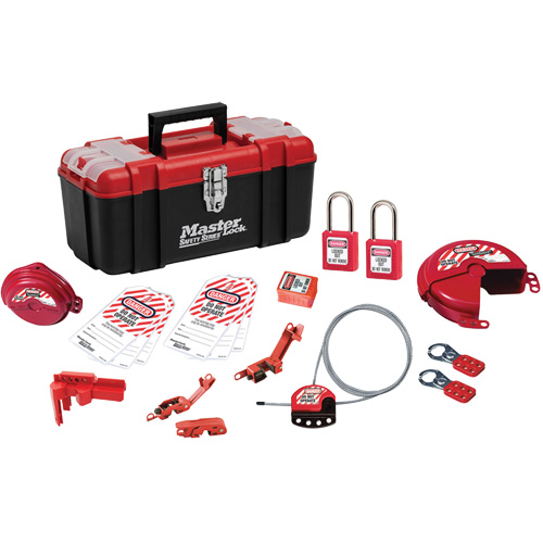 Trousse de cadenassage avec serrures en thermoplastique Zenex, Ensemble &eacute;lectrique/Vanne, 19 composants compris Distribution Élite MP
