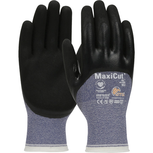 ATG MaxiCut&reg; Oil Cut-Resistant Gloves, Size Large, 15 Gauge, Nitrile Coated, Engineered Yarn Shell, ASTM ANSI Level A3/EN 388 Level 4/EN 388 Level C Distribution Élite MP