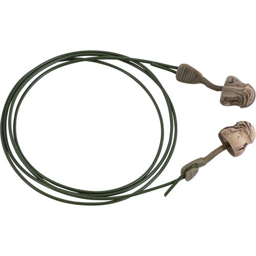Bouchons d'oreilles en mousse camo sans roulement &agrave; tourner Glide, Vrac - Boîte, Avec cordon Distribution Élite MP