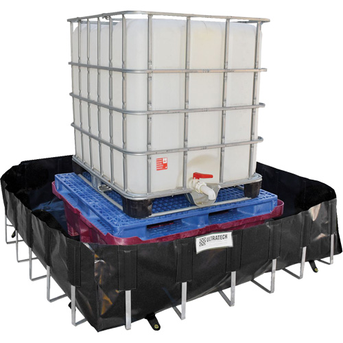 Ultra-IBC Berm&reg; Spill Berm, 400 US gal. Capacity, 6' W x 6' L x 18" H, L-Bracket Distribution Élite MP