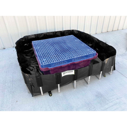 Ultra-IBC Berm&reg; Spill Berm, 400 US gal. Capacity, 6' W x 6' L x 18" H, L-Bracket Distribution Élite MP