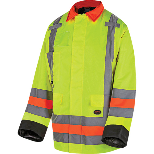 6040 Veste de contr&ocirc;le de la circulation pour l'hiver qu&eacute;b&eacute;cois, Polyester, Jaune lime haute visibilit&eacute;, T-petit Distribution Élite MP