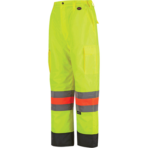 6041 Pantalon de contr&ocirc;le de la circulation pour l'hiver qu&eacute;b&eacute;cois, Polyester, T-petit, Jaune lime haute visibilit&eacute; Distribution Élite MP