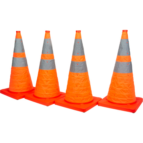 C&ocirc;ne de signalisation repliable, 28" h, Orange Distribution Élite MP