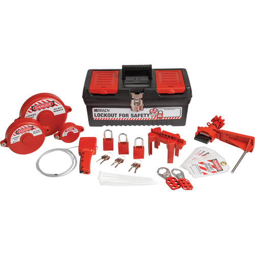 Lockout Tagout Kit with Aluminum Safety Padlocks in Toolbox, Valve Kit, 32 Components Distribution Élite MP